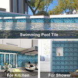 12" x 12" Glass Mosaic Tiles Backsplash Pool Tile for Bathroom Border Shower Wall (5 Sq.Ft Cobalt Blue)