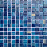 12" x 12" Glass Mosaic Tiles Backsplash Pool Tile for Bathroom Border Shower Wall (5 Sq.Ft Cobalt Blue)