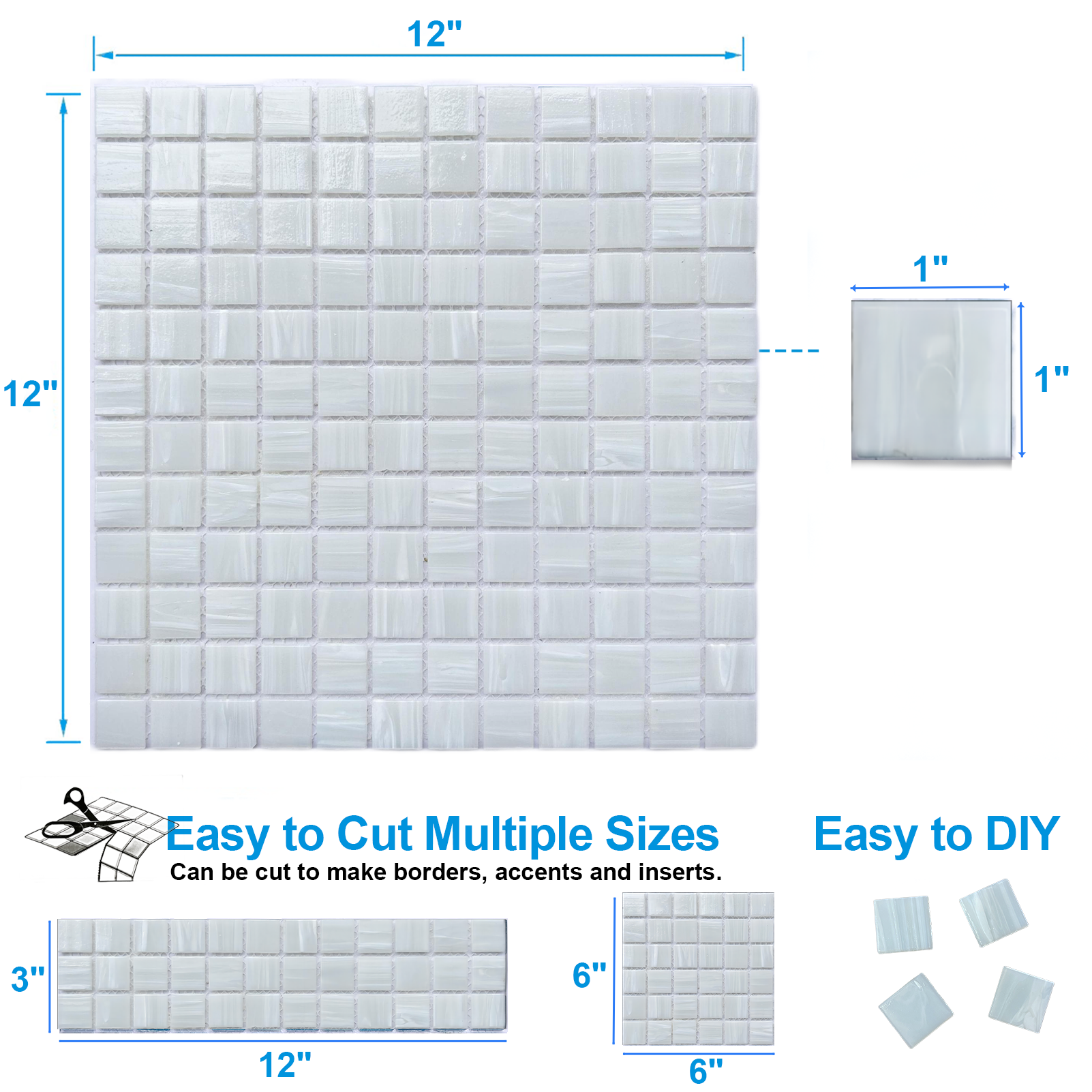 Glass Mosaic Tiles Backsplash for Kitchen Bathroom