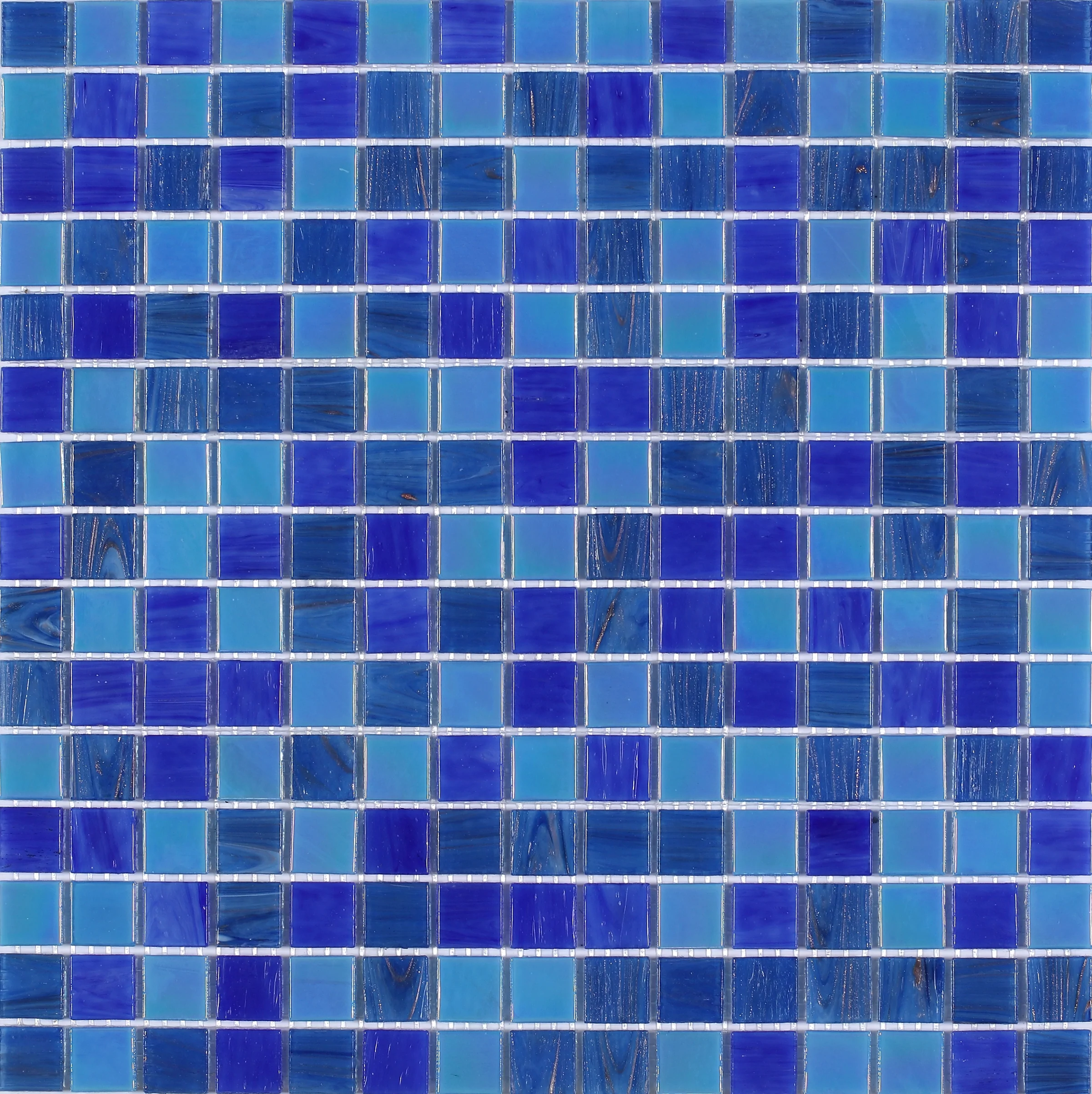 Starry 1" x 1" Blue Blend Mosaic Tiles for Swimming Pool