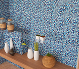 Starry 1" x 1" Blue Blend Mosaic Tiles for Swimming Pool