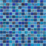 Starry 1" x 1" Blue Blend Mosaic Tiles for Swimming Pool