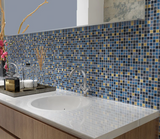 Starry 1" x 1" Blue Blend Mosaic Tiles for Swimming Pool