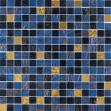 Starry 1" x 1" Blue Blend Mosaic Tiles for Swimming Pool