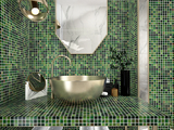 Starry 1" x 1" Green Blend Glass Mosaic Tile for Swimming Pool