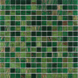 Starry 1" x 1" Green Blend Glass Mosaic Tile for Swimming Pool