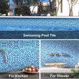 12" x 12" Glass Tiles for Pool Kitchen Backsplash Bathroom