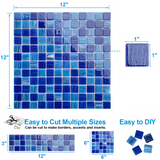 12" x 12" Glass Mosaic Tiles Backsplash Pool Tile