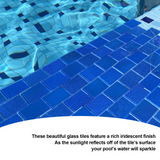 2" x 3" Glass Mosaic Tiles Pool Tile - Sapphire