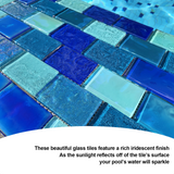 2" x 3" Glass Mosaic Tiles Pool Tile - Blendstone