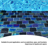 2" x 3" Glass Mosaic Tiles Pool Tile - Laguna Black