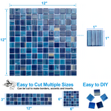 12" x 12" Glass Mosaic Tiles Backsplash Pool Tile