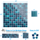 12" x 12" Glass Mosaic Tiles Backsplash Pool Tile