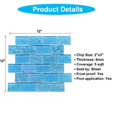 2" x 3" Glass Mosaic Tiles Pool Tile - Aquamarine