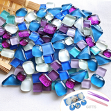 Mixed Shapes Crystal Craft - Blue Mixed