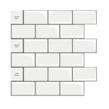 12" x 12" 3D Subway Peel & Stick Wall Tile for Bathroom