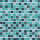 Starry 1" x 1" Green Blend Glass Mosaic Tile for Swimming Pool