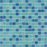 Starry 1" x 1" Green Blend Glass Mosaic Tile for Swimming Pool