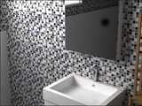 Starry 1" x 1" Glass Mosaic Pool Tile for Wall