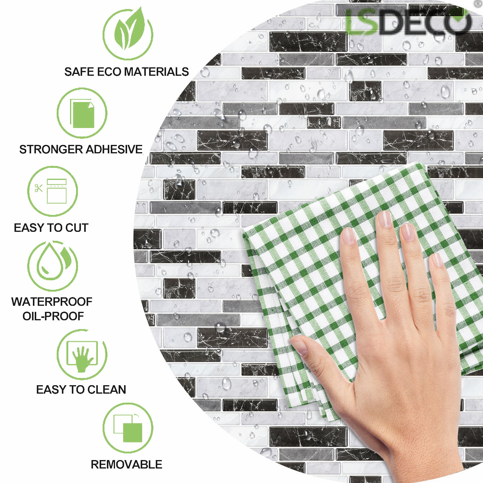 12 x 12 3D Waterproof Peel & Stick Tile for Backsplash – LSDECO-TILE